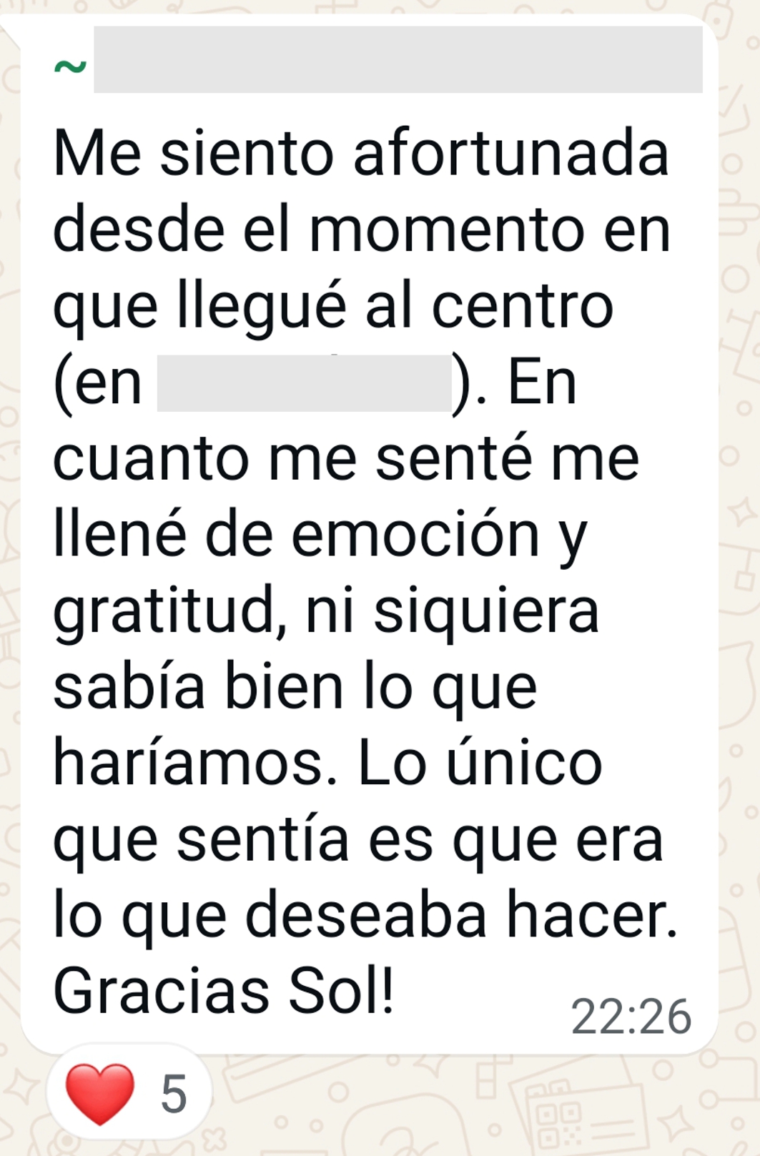 Testimonio 1, persona decidiéndose
