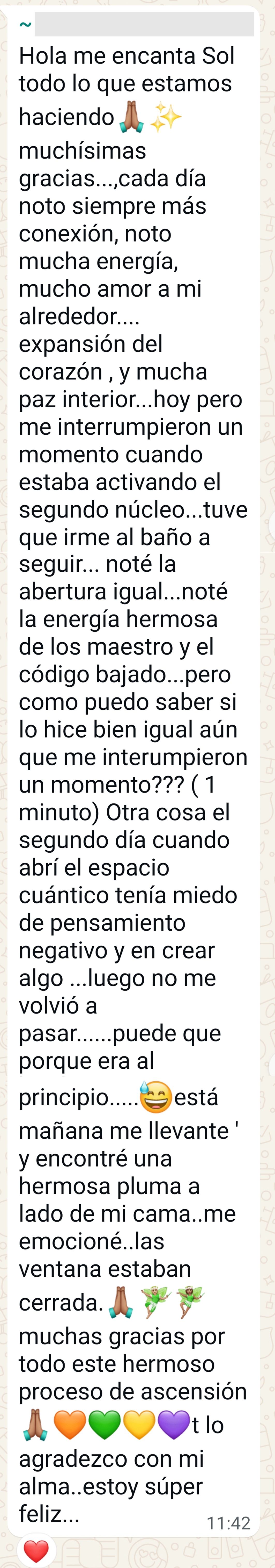 Testimonio 3, mensaje completo