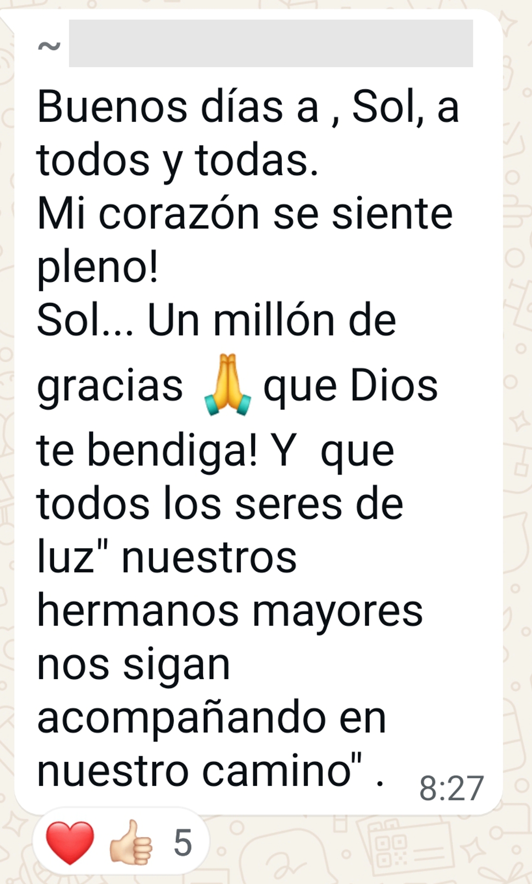 Testimonio 5, gratitud y transformación